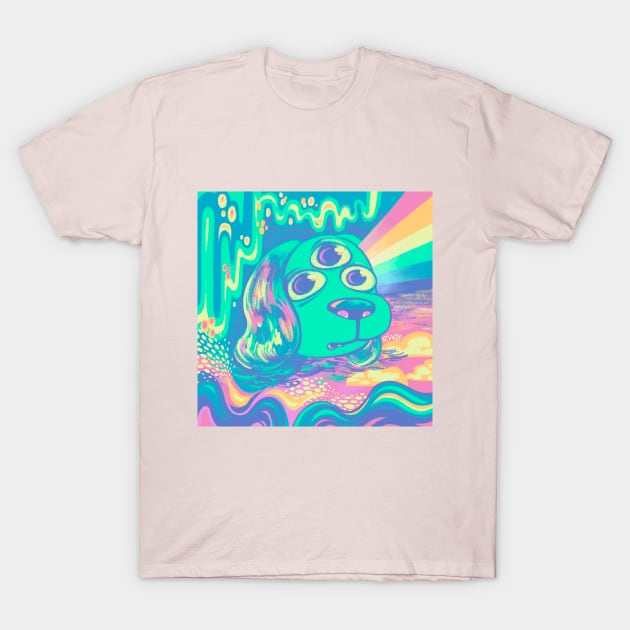 Rainbow Dog Sees All T-Shirt by Rivkah